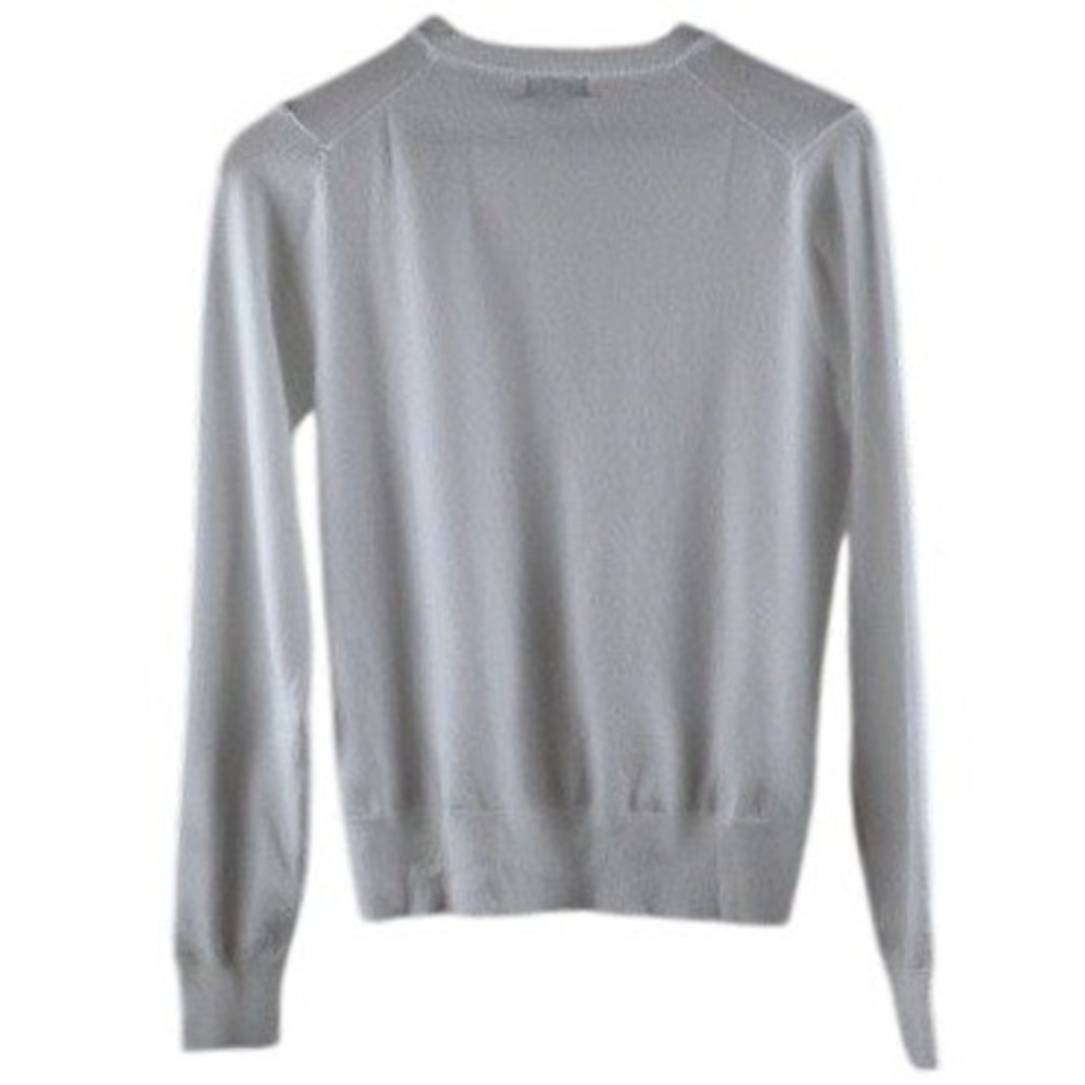 Qualfort Mens White Long Sleeve Crewneck Knit Pullover Sweater Size M - Picture 2 of 3